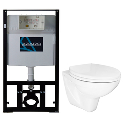 Купить Сет AZARIO инсталляция + Унитаз подвесной PROJECT в комплекте с быстросъемным сиденьем микролифт (AZ-8010-1000+PR1100N)