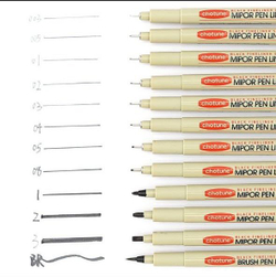 Комплект из 12 линеров (лайнеров) для скетчинга (в пенале)