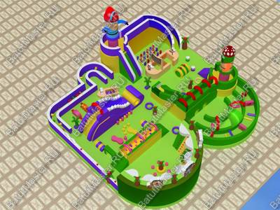 Надувной батут «Детский мегапарк» 18*18*8 м