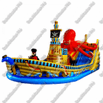 Коммерческий надувной батут "Корабль с осьминогом" 16*9*7 м