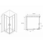 Душевой уголок Abber Schwarzer Diamant 90x90 AG020905 профиль Хром стекло прозрачное
