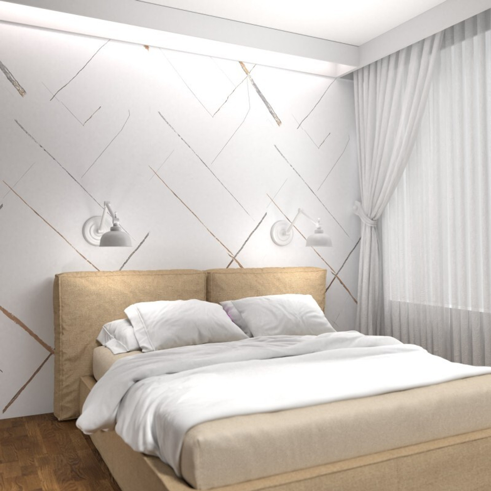 Ламинированная панель ПВХ ВЕК Фрагонар белый 2700х375мм