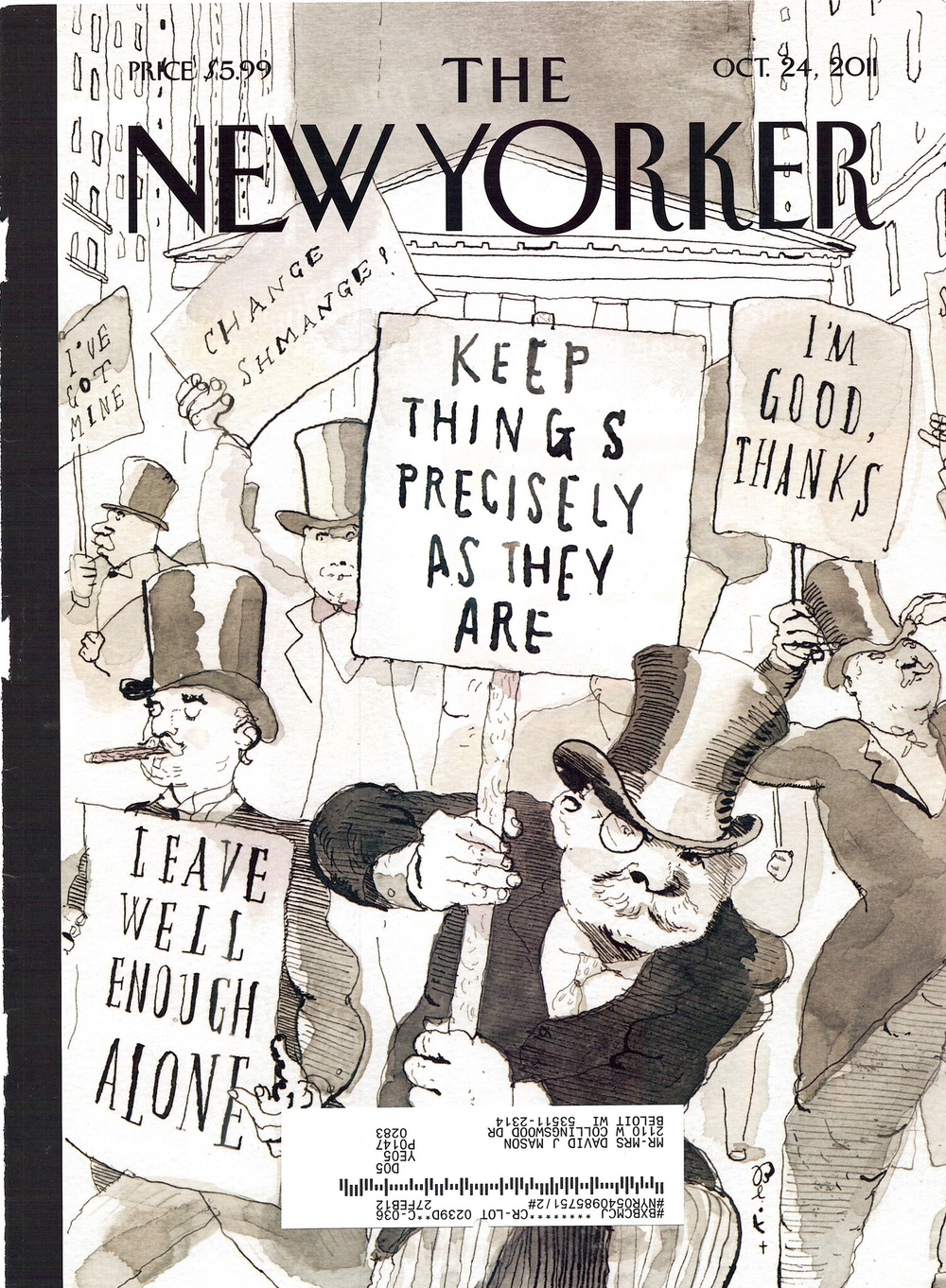 Журнал The New Yorker 24-10-2011, обложка