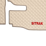 Ковры Sitrak MAX (экокожа, бежевый, бежевый кант, красная вышивка)