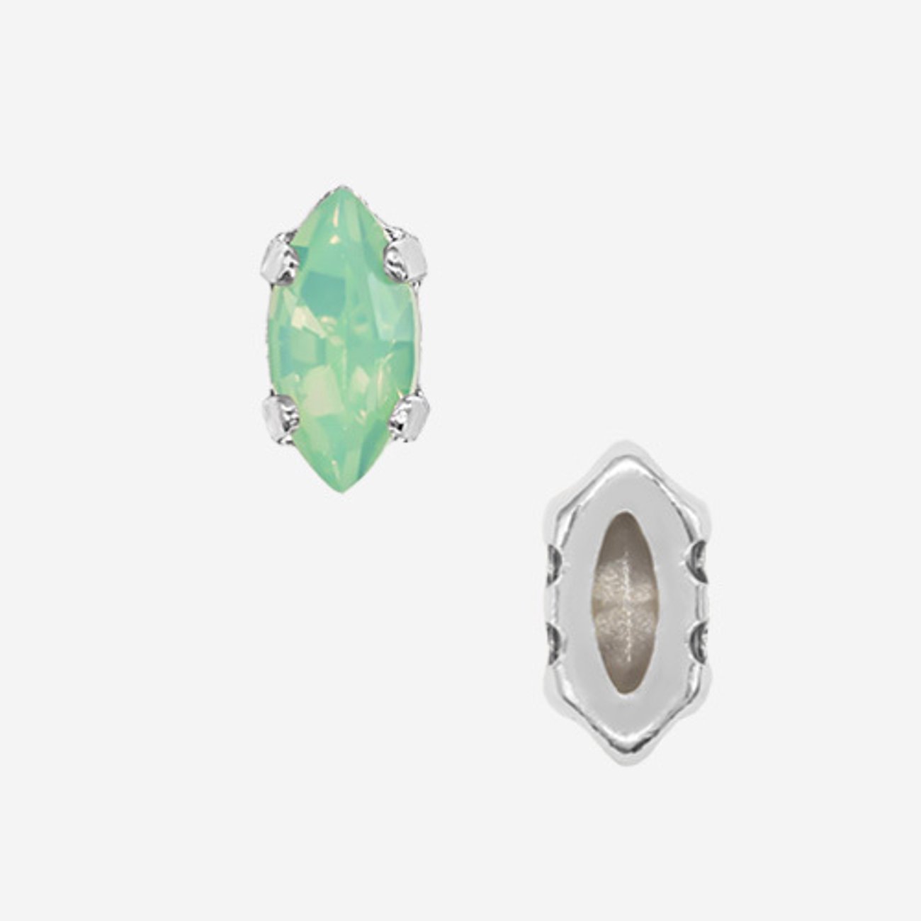 Кристалл Маркиз (Marquise Fancy Stone) в цапах, оттенок "Тихоокеанский Опал"/"Pacific Opal", 6*3мм, родирование