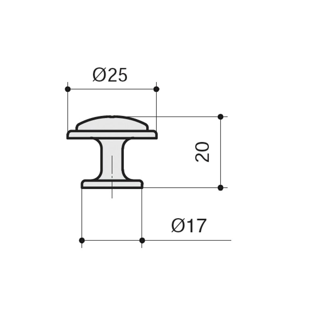 Ручка-кнопка, отделка бронза матовая