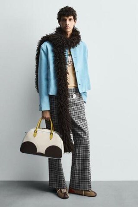 ZARA HARRY LAMBERT X DISNEY КОЖАНАЯ СУМКА, КОСТЯНОЙ БЕЛЫЙ