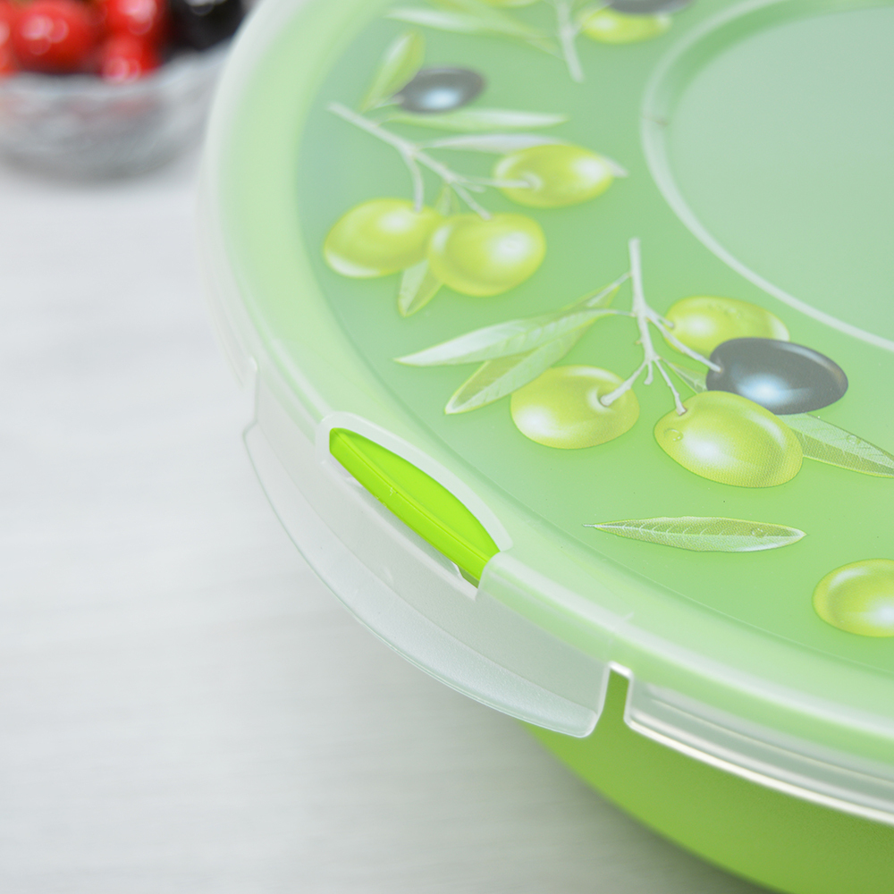 Миска 4л с крышкой "Fresh" олива