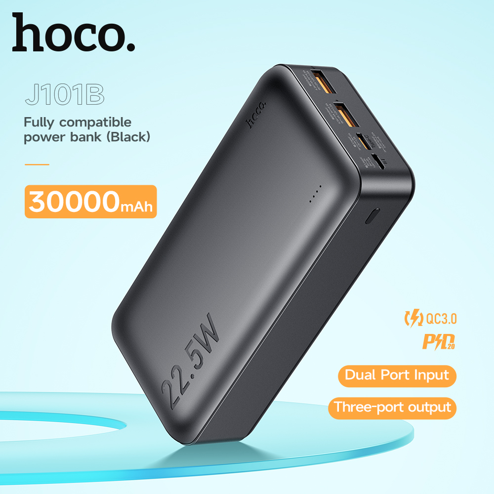 Внешний аккумулятор Hoco J101В Astute 22.5W fully compatible 30000 mAh (чёрный)