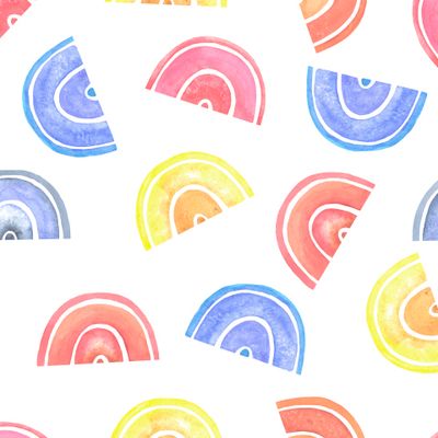 Акварельные разноцветные радуги