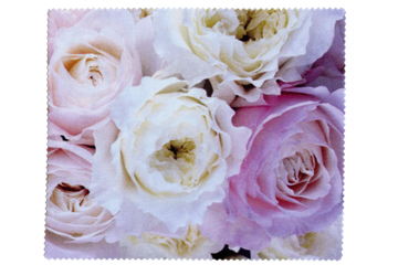 Салфетка микрофибра 15х18 (НЕЖНЫЕ РОЗЫ)  в  упаковке.