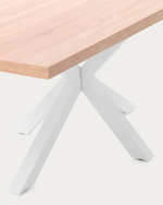 Стол Arya деревянный с белыми стальными ножками 200x100