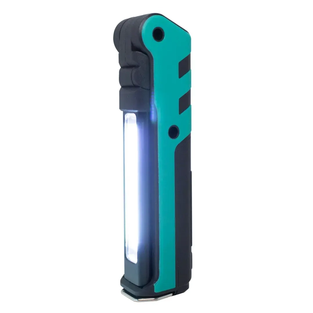 Лампа светодиодная аккумуляторная с магнитом(5W/3WCOB,150/360Lumen,3.7V,2000mAh,t зарядки 4ч,USB провод,защита гнезда зарядки,поворотная 270гр) RockForce##Rock FORCE RF-EL2301