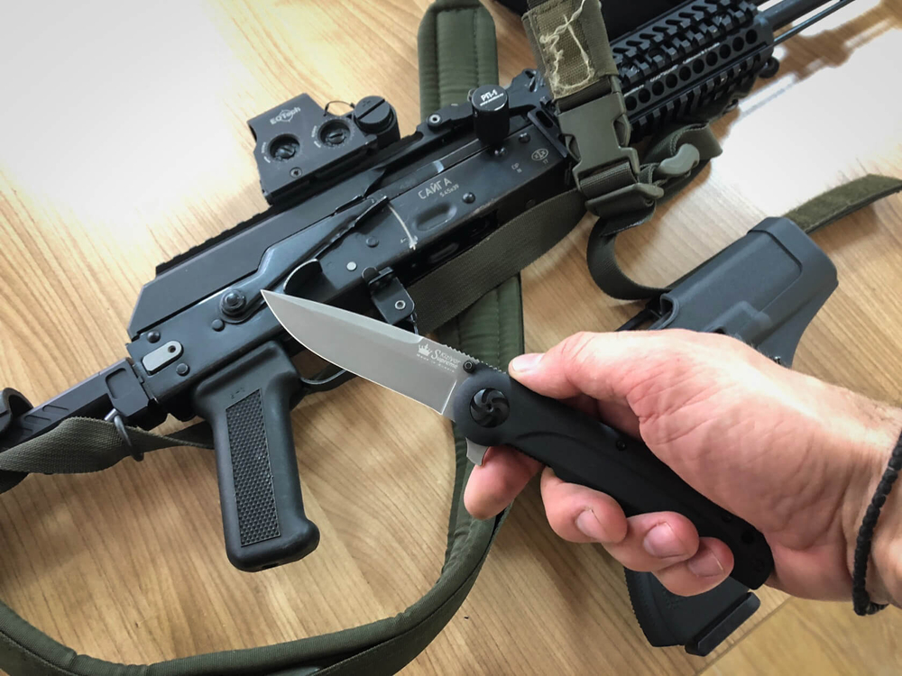 Складной нож Biker Z M390 (Cryo) StoneWash