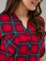Блузка БЛ-131/красносиняя-клетка