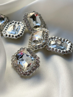 Пуговицы Серебро Стразы