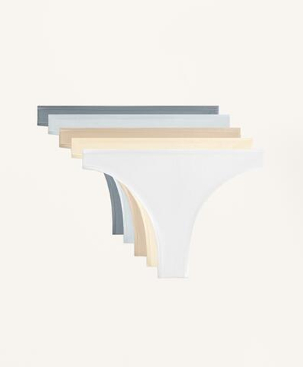 OYSHO Набор из 5 пар трусов-бразильяно из хлопковой смеси, синий