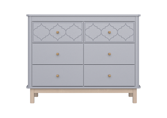 Комод Classic 6 ящиков с фрезеровкой "Мозаика" (серый)