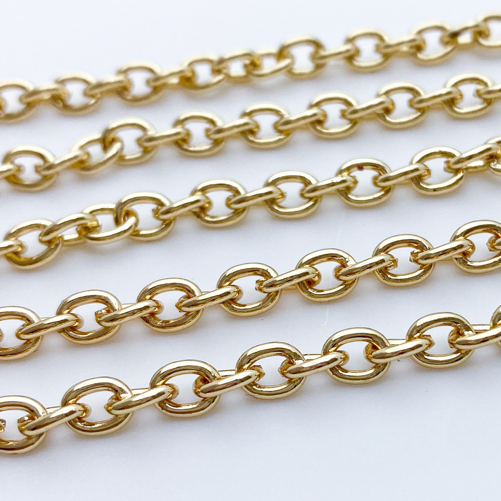 Цепочка, цвет золото, размер звена 6*4,5 мм, цена за отрезок 49-50 см