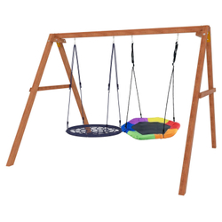 Деревянные качели с гнездом Гексагон и гнездом 100 см