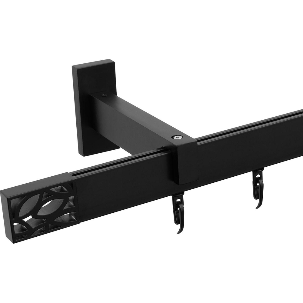 Карниз SKR для штор однорядный Хай Тек, Твист, черный, 200 см