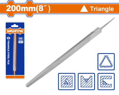 Напильник треугольный 200 мм (12/120) WADFOW WFE1658