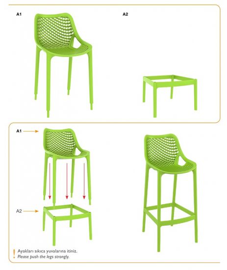 Стул пластиковый барный Air Bar 75 белый