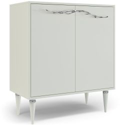 Комод Арт Колор matte Классик Сильвер с 2 полками Белый опал матовый