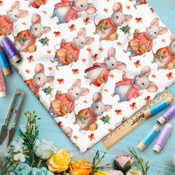 Ткань премиум атлас забавные мыши