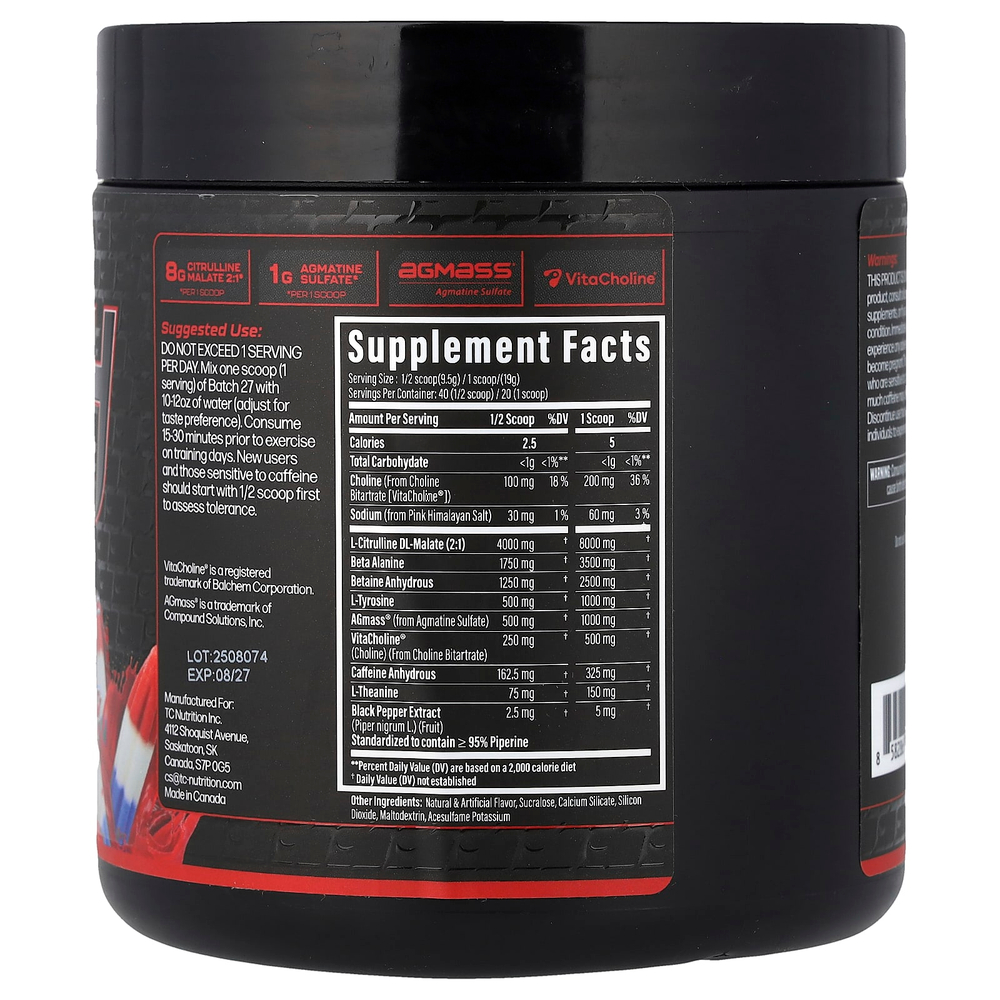 TC Nutrition, Batch 27, предтренировочная добавка, полноценная дозировка, рокет, 380 г (13,4 унции)