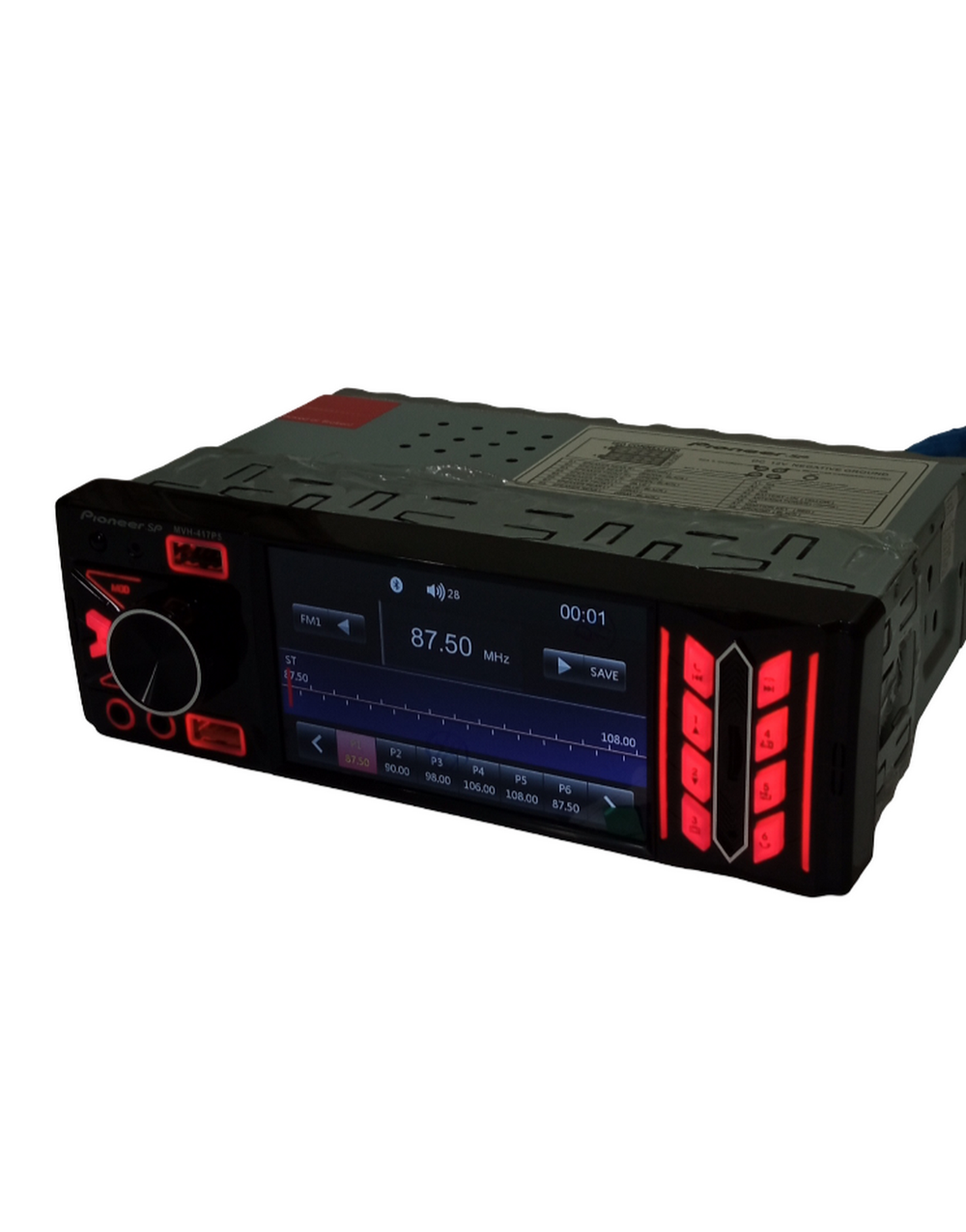 Автомагнитола MP3/MP4/FM экран 4.1" RGB BT BASS Pioneer.SP MVH-417MP5