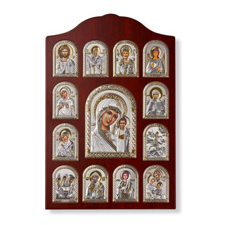 Казанская БМ, иконостас, красное дерево 220х320мм