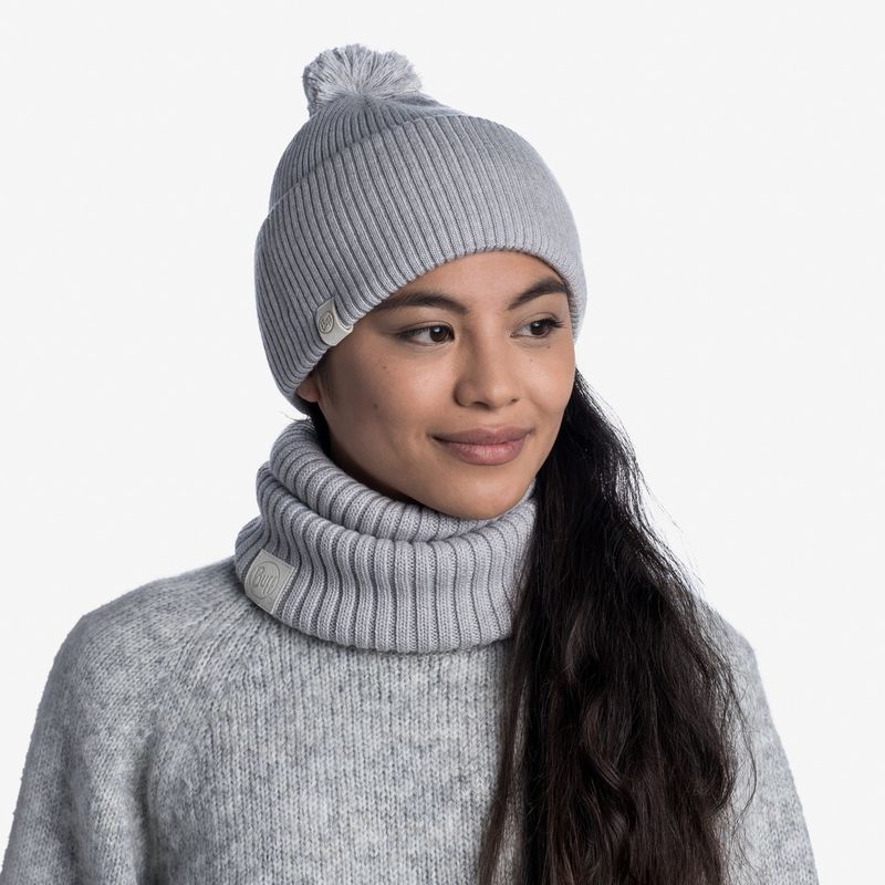 Вязаная шапка Buff Hat Knitted Tim Light Grey Фото 8