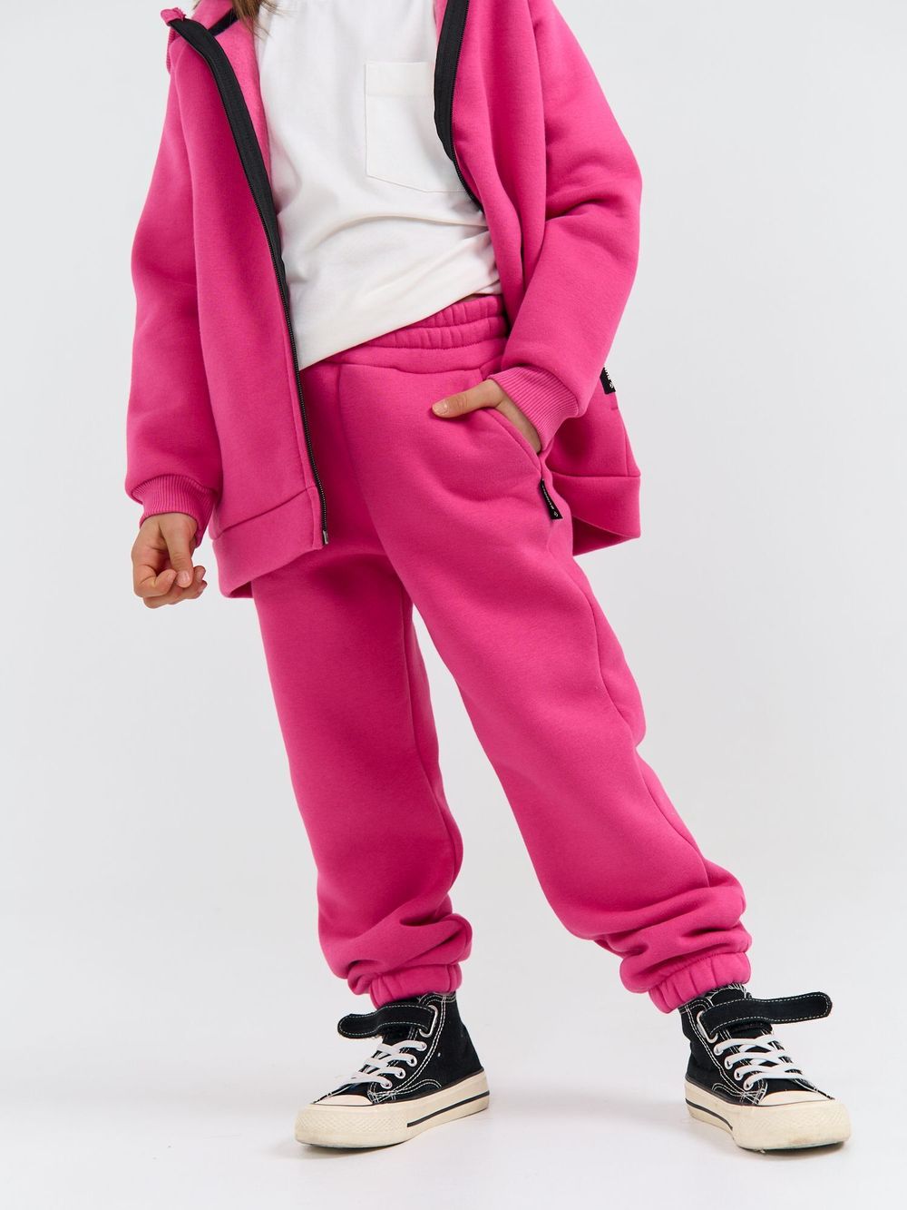 Джоггеры "Бабл-гам" с карманами утепленные