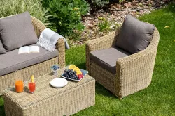 "Кон Панна" лаунж-зона из искусственного ротанга, цвет соломенный