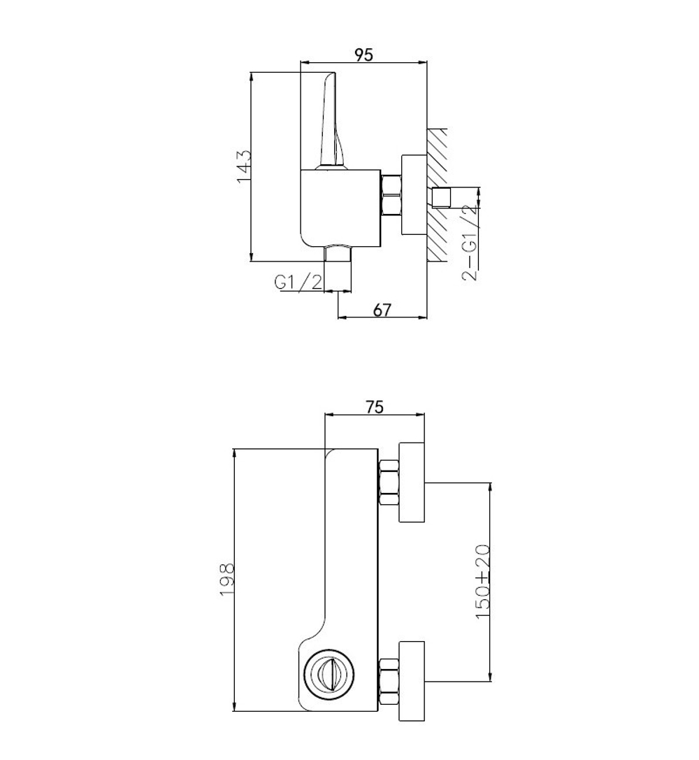 Смеситель для душа WONZON & WOGHAND SHARK, Хром (WW-48B4101-CR)