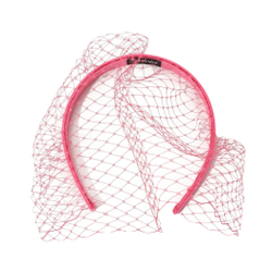 Вуаль розовая на тонком ободке