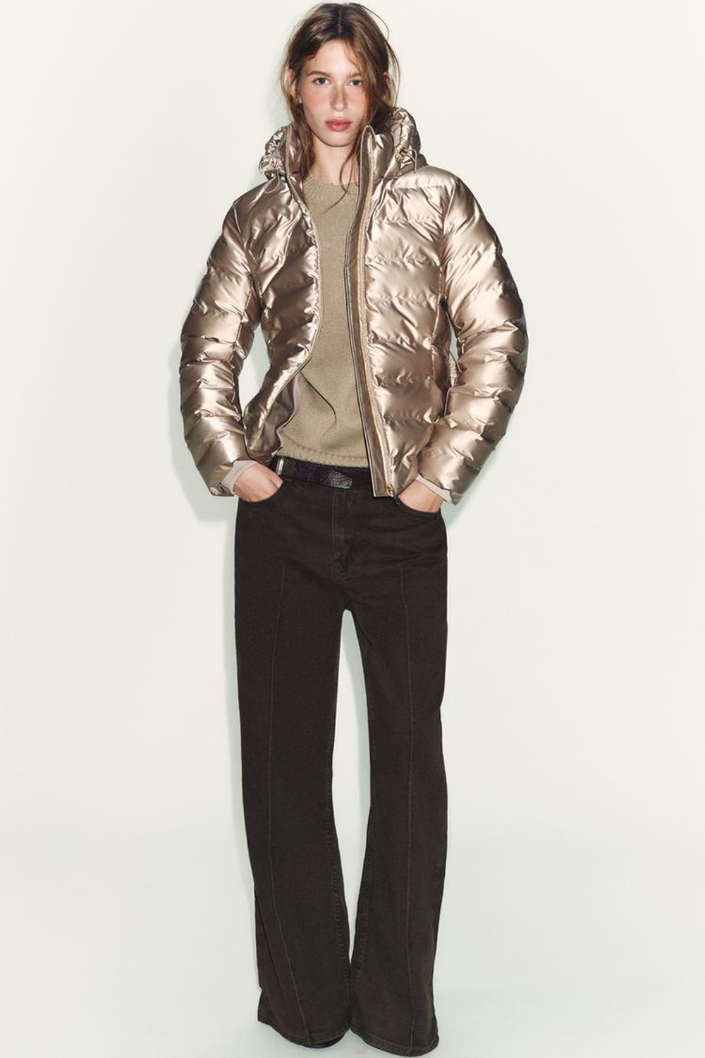 ZARA УКОРОЧЕННЫЙ ВЕТРОЗАЩИТНЫЙ АНОРАК ПРИТАЛЕННОГО КРОЯ, КАВА