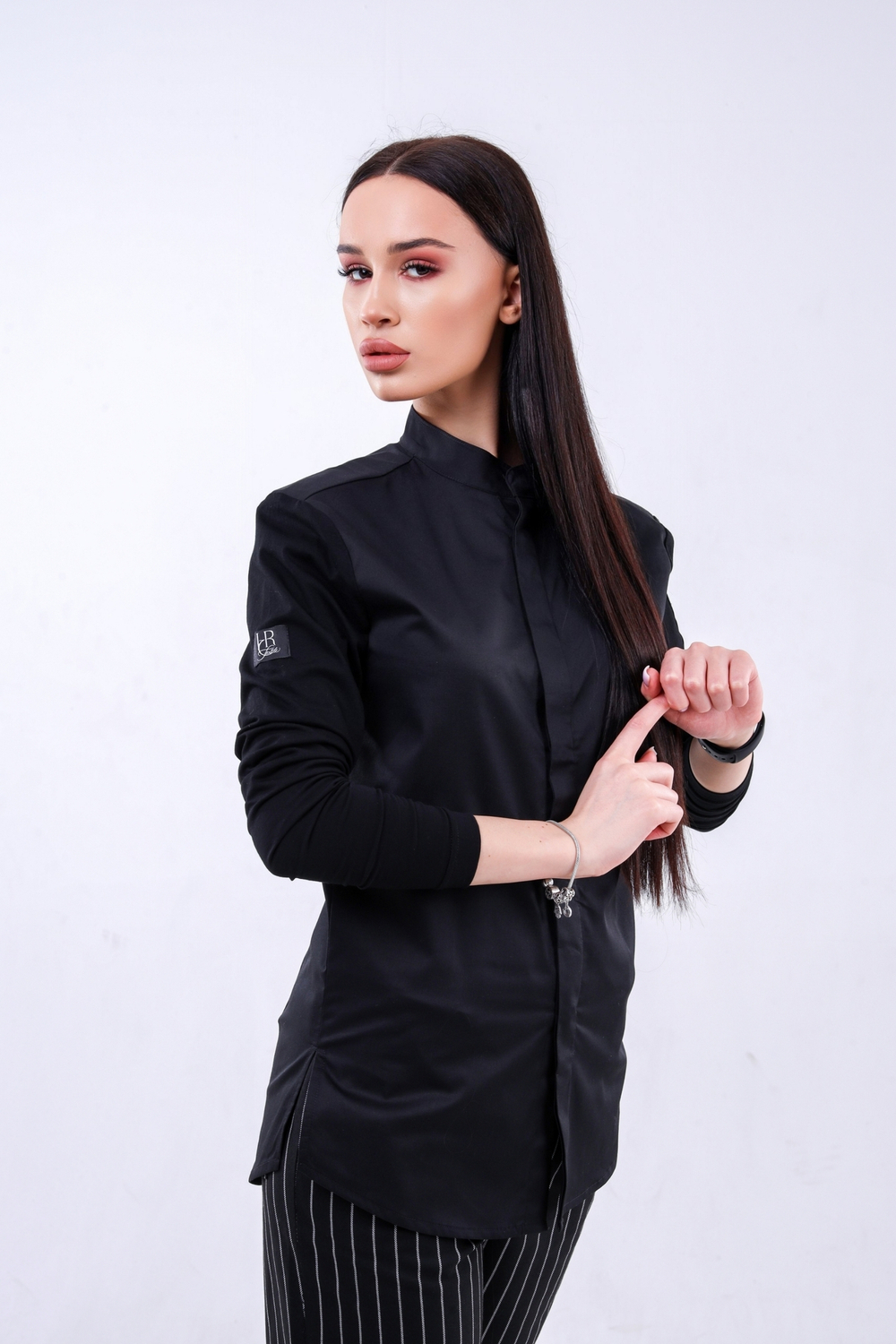 Китель поварской женский Élégance Blanche black