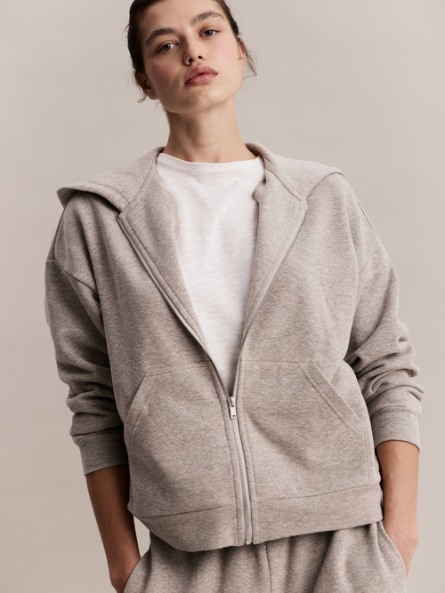Худи Berni Zip Sweater in Beige Melange