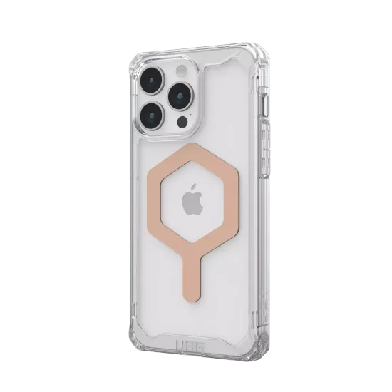 Чехол с поддержкой MAGSAFE Uag Plyo для iPhone 15 Pro 6.1", цвет прозрачный/розовое золото (Ice/Rose Gold)
