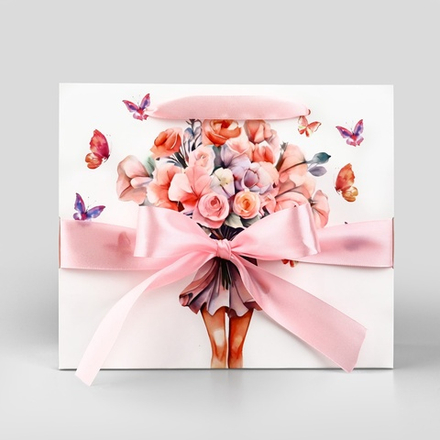 Пакет ламинированный с лентой «Расцветай», ML 27 × 11,5 × 23 см 10536316