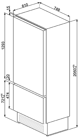 Встраиваемый холодильник Smeg RI76RSI