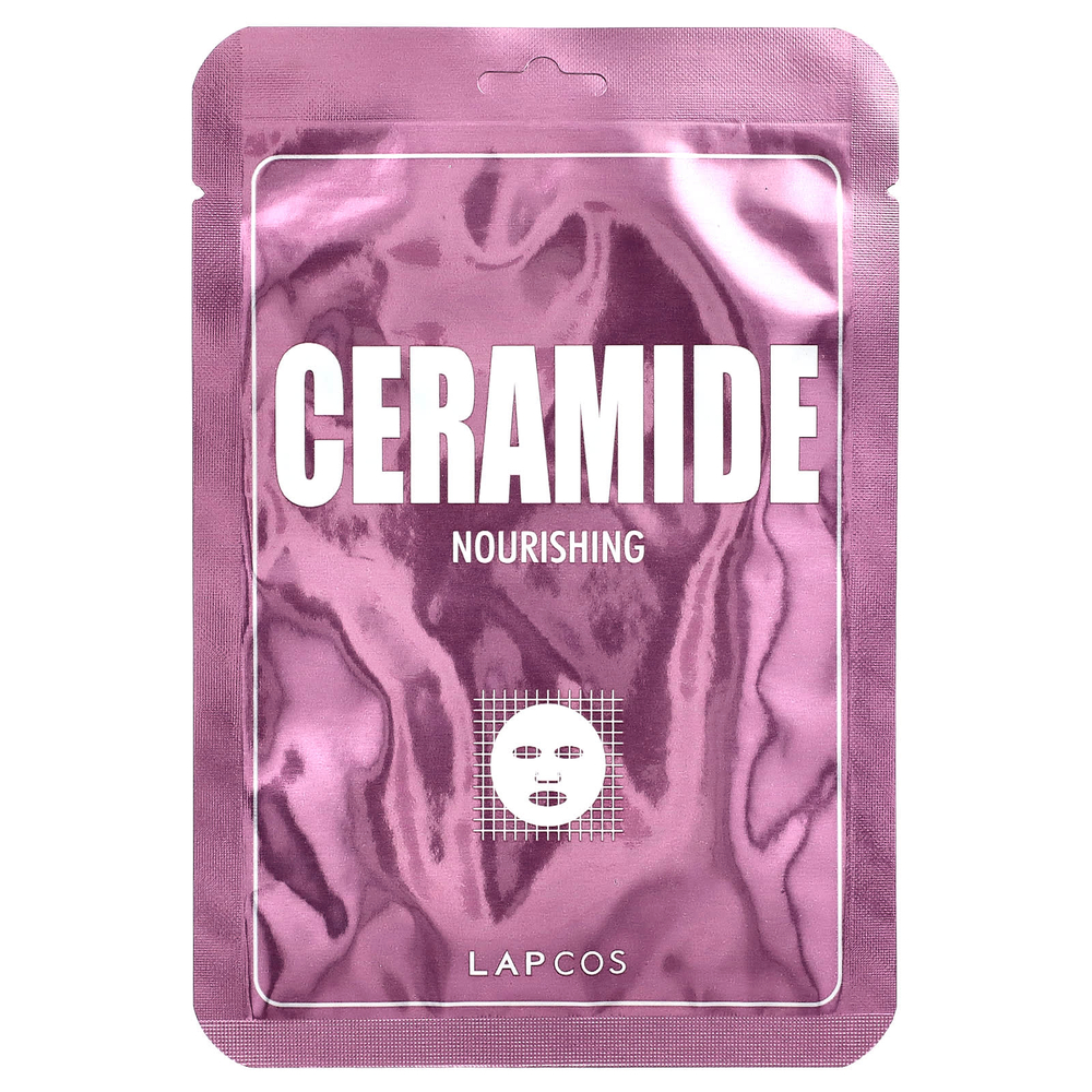 Lapcos, Тканевая маска с керамидами, укрепляющая, 1 шт., 25 мл (0,84 жидк. унц.)