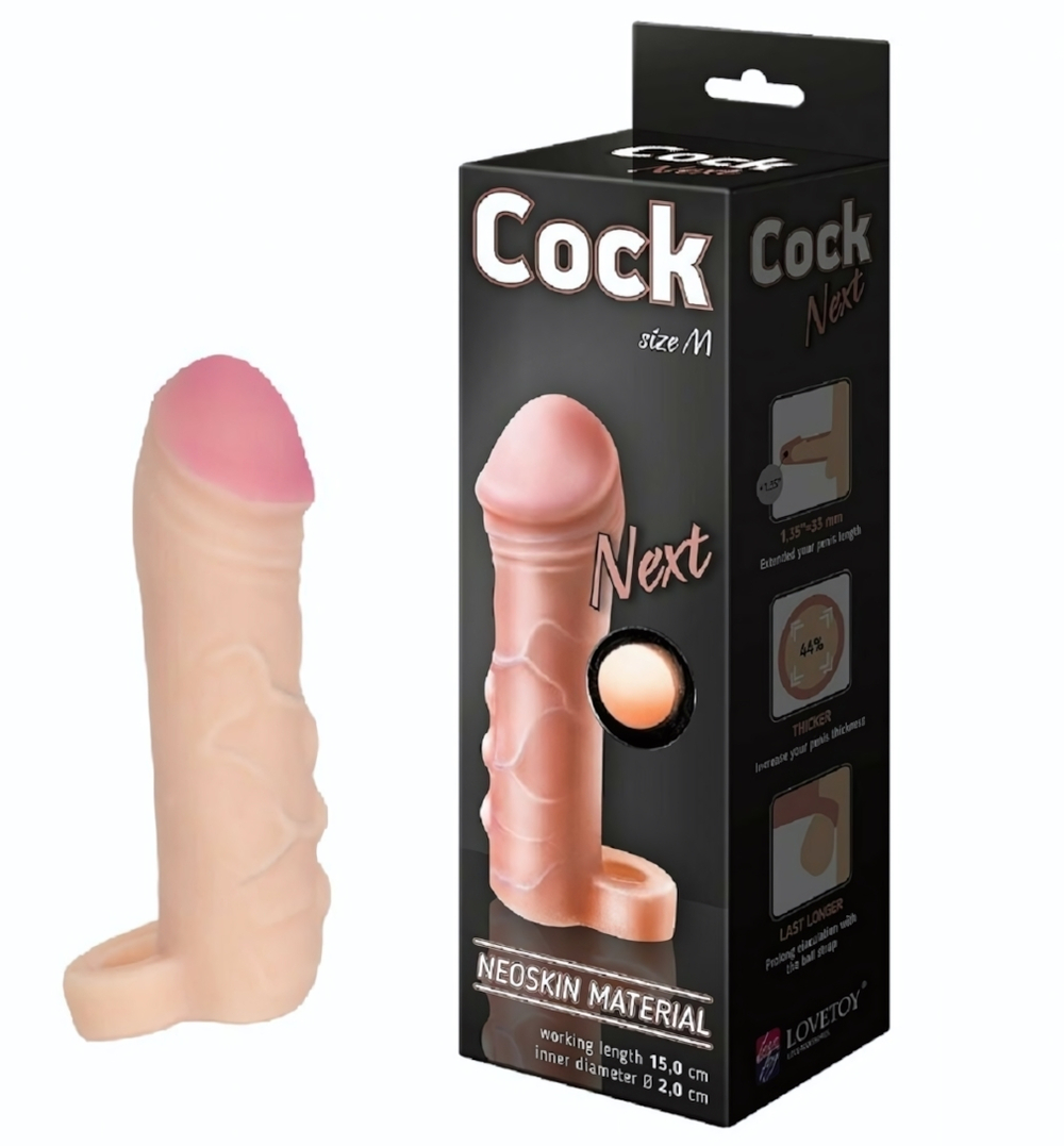 Фаллоудлинитель неоскин с кольцом 16 см