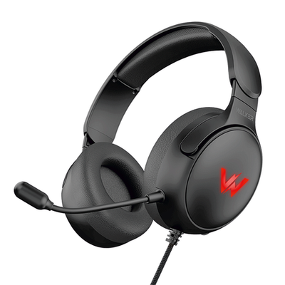 Наушники WALKER WBT-61, проводные, полноразмерные, гибкий микрофон, с подcветкой, черный