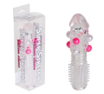 Стимулирующая насадка на пенис с бусинами Super Stretch (14 см, прозрачный) (Цвет: прозрачный)