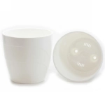 Кашпо для цветов пластиковое 4,5л d-20см «Грация» со вставкой белый