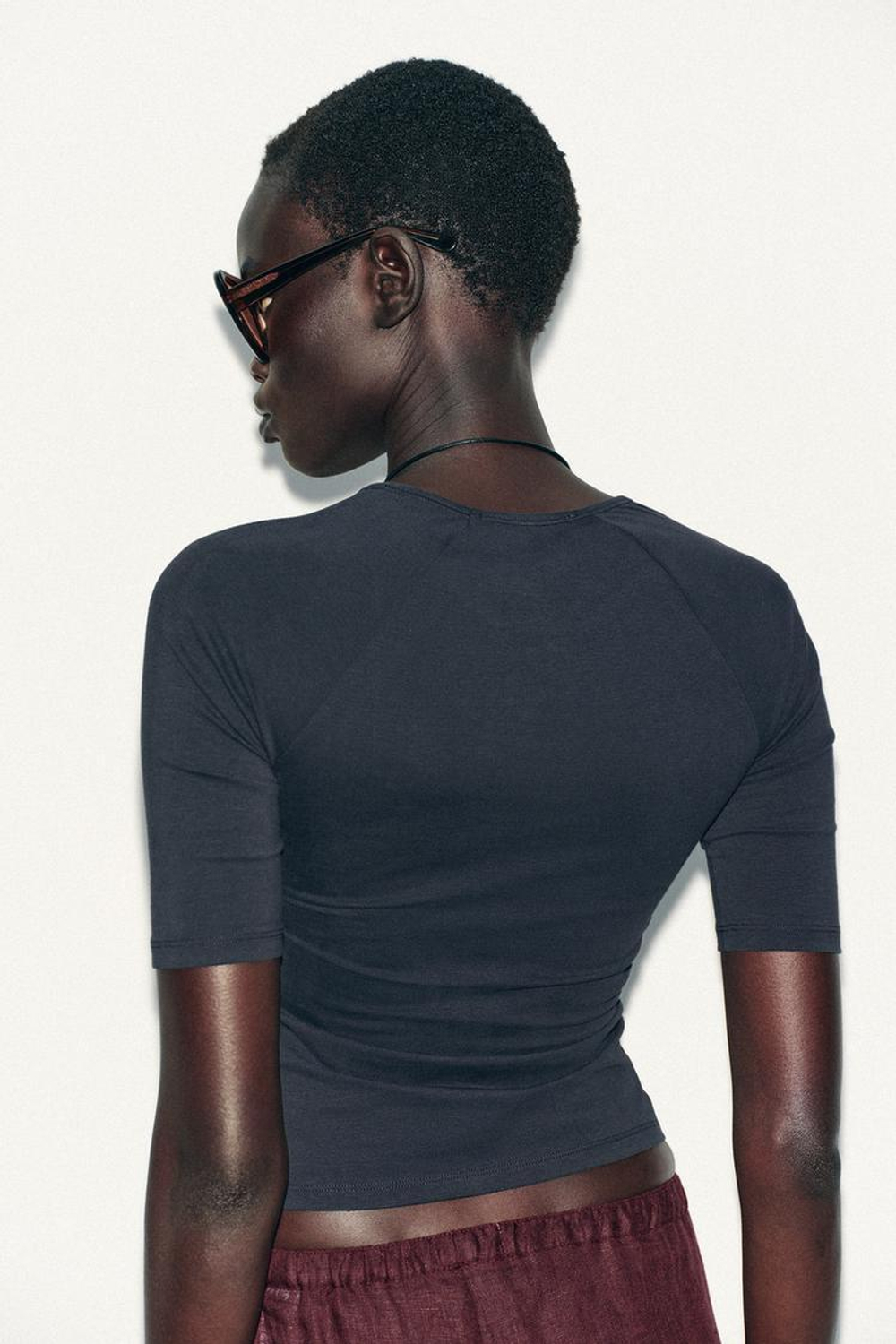 ZARA МЯГКАЯ ФУТБОЛКА, СВИНЦОВЫЙ