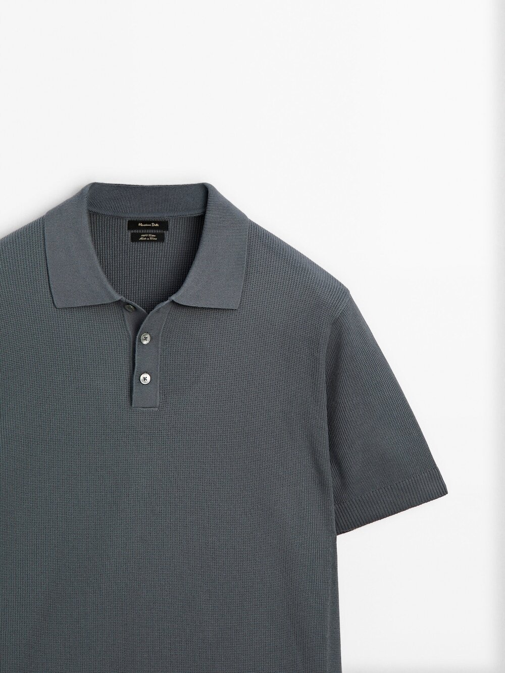 Massimo Dutti Трикотажное поло с короткими рукавами, серый